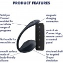 Смарт-віброяйце Satisfyer Ribbed Petal Connect App Black, керування зі смартфона, пульт ДК