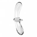 Двосторонній скляний дилдо Satisfyer Double Crystal Transparent, боросилікатне скло, унісекс