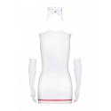Еротичний костюм медсестри Obsessive Emergency dress S/M, white, сукня, стринги, рукавички, чепчик,