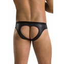 Чоловічі сліпи з вирізами Passion 041 SLIP JOE S/M, Black екошкіра, відкриті сідниці