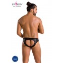 Чоловічі сліпи з вирізами Passion 041 SLIP JOE S/M, Black екошкіра, відкриті сідниці