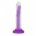 Фалоімітатор, що світиться в темряві, ADDICTION Rave, Glow in the Dark Dildo Purple Confetti, 20.3 см