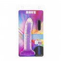 Фалоімітатор, що світиться в темряві, ADDICTION Rave, Glow in the Dark Dildo Purple Confetti, 20.3 см
