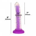 Фалоімітатор, що світиться в темряві, ADDICTION Rave, Glow in the Dark Dildo Purple Confetti, 20.3 см
