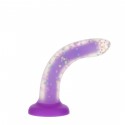 Фалоімітатор, що світиться в темряві, ADDICTION Rave, Glow in the Dark Dildo Purple Confetti, 20.3 см