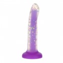 Фалоімітатор, що світиться в темряві, ADDICTION Rave, Glow in the Dark Dildo Purple Confetti, 20.3 см