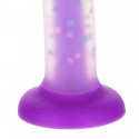 Фалоімітатор, що світиться в темряві, ADDICTION Rave, Glow in the Dark Dildo Purple Confetti, 20.3 см