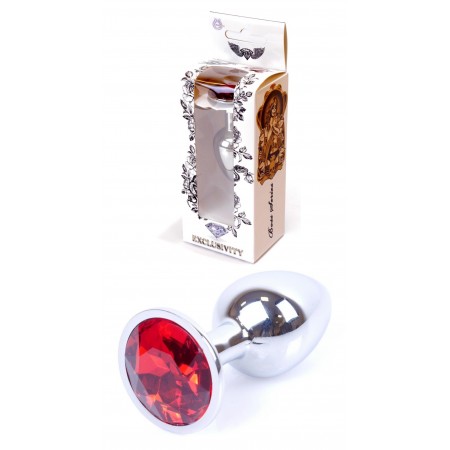 Анальний затор Boss Series - Jewellery Silver PLUG Red S