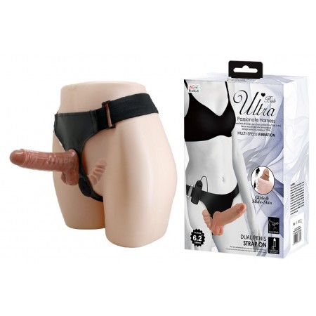 Страпон з вібрацією Ultra Passionate Harness Dual Penis 6,2