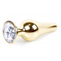 Анальная пробка Boss Series - Jewellery Gold BUTT PLUG Clear