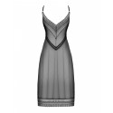 Напівпрозора довга сорочка Obsessive Estiqua chemise M/L, чорний, асиметричний крій