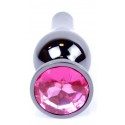 Анальная пробка Boss Series - Jewellery Dark Silver BUTT PLUG Pink