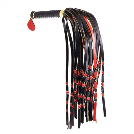 Флоггер LOCKINK SEVANDA Red & Black Braided Tail Flogger