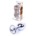 Анальний затор Boss Series - Jewellery Silver PLUG Clear S