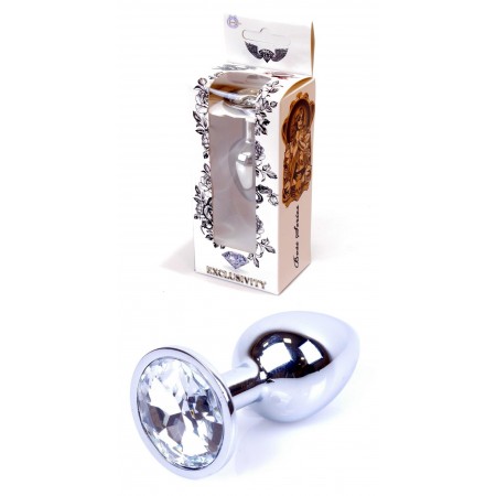 Анальний затор Boss Series - Jewellery Silver PLUG Clear S