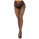 Чулки Leg Avenue Crotchless Net Tights with Heart Backseam Black One Size