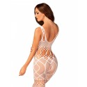 Сетчатый бодистокинг с имитацией топа и шорт Obsessive Bodystocking G330 S/M/L, white, с доступом