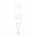 Сетчатый бодистокинг с имитацией топа и шорт Obsessive Bodystocking G330 S/M/L, white, с доступом