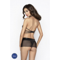 Прозрачная сорочка с открытой спиной MARESOL CHEMISE black L/XL - трусики