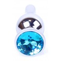 Анальная пробка Boss Series - Jewellery Silver BUTT PLUG Light Blue
