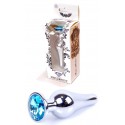 Анальная пробка Boss Series - Jewellery Silver BUTT PLUG Light Blue