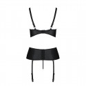 Корсет с открытой грудью Passion JANNIES CORSET S/M black, стринги в наборе