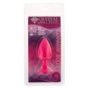 Силиконовая анальная пробка с кристаллом Pink Silicone Black Diamond, размер M