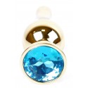 Анальний затор Boss Series - Jewellery Gold BUTT PLUG Light Blue