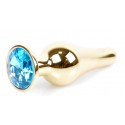 Анальний затор Boss Series - Jewellery Gold BUTT PLUG Light Blue