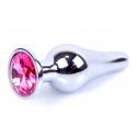 Анальная пробка Boss Series - Jewellery Silver BUTT PLUG Pink