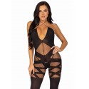 Бодістокінг Leg Avenue Illusion halter bodystocking One size Black, доступ