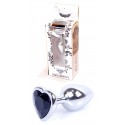 Анальний затор Boss Series - Jewellery Silver Heart PLUG Black S