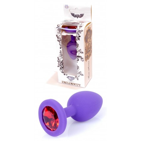 Силиконовая анальная пробка Boss Series - Jewellery Purple Silicon PLUG Medium Red M