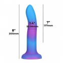 Светящийся в темноте фаллоимитатор ADDICTION - Rave - 8 Glow in the Dark Dildo - Blue Purple