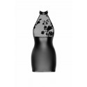 Платье Noir Handmade F311 Eros mini halter dress of flocked mesh and wetlook - M