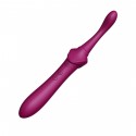 Вагинально-клиторальный вибратор Zalo - Bess Velvet Purple, мультифункциональный с насадками