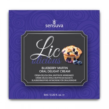 Купить - Пробник геля для минета Sensuva Lic-o-licious Blueberry Muffin, 6 мл, маслянистый, без сахара