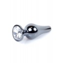 Анальний затор Boss Series - Jewellery Dark Silver BUTT PLUG Clear
