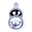 Анальний затор Boss Series - Jewellery Dark Silver BUTT PLUG Clear