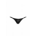 Трусики Noir Handmade P012 Wild crocodile wetlook thong with double opening - L