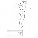 Бодистокинг в крупную сетку Passion BS087 white, открытая спина, халтер, с доступом