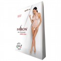 Бодистокинг в крупную сетку Passion BS087 white, открытая спина, халтер, с доступом