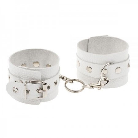Наручники Leather Double Fix Leg Cuffs, White