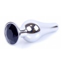 Анальная пробка Boss Series - Jewellery Silver BUTT PLUG Black