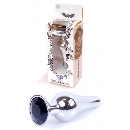 Анальная пробка Boss Series - Jewellery Silver BUTT PLUG Black