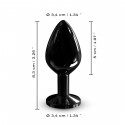 Металлическая анальная пробка с кристаллом Dorcel Diamond Plug Black M