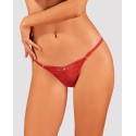 Мереживні стрінги Obsessive Lacelove thong M/L Red, низька посадка