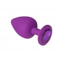 Силиконовая анальная пробка с кристаллом Purple Silicone Amethyst, размер S