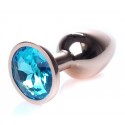Анальная пробка Boss Series - Jewellery Red Gold PLUG Light Blue S