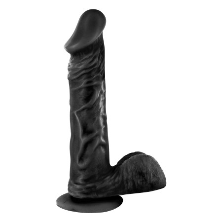 Фаллоимитатор на присоске Real Body - Real Bruce Black, TPE, диаметр 4,2 см